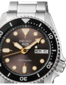 Seiko 5 Sports SKX Street Stonewash Black Dial Silver Steel Strap Watch for Men - SRPL79K1